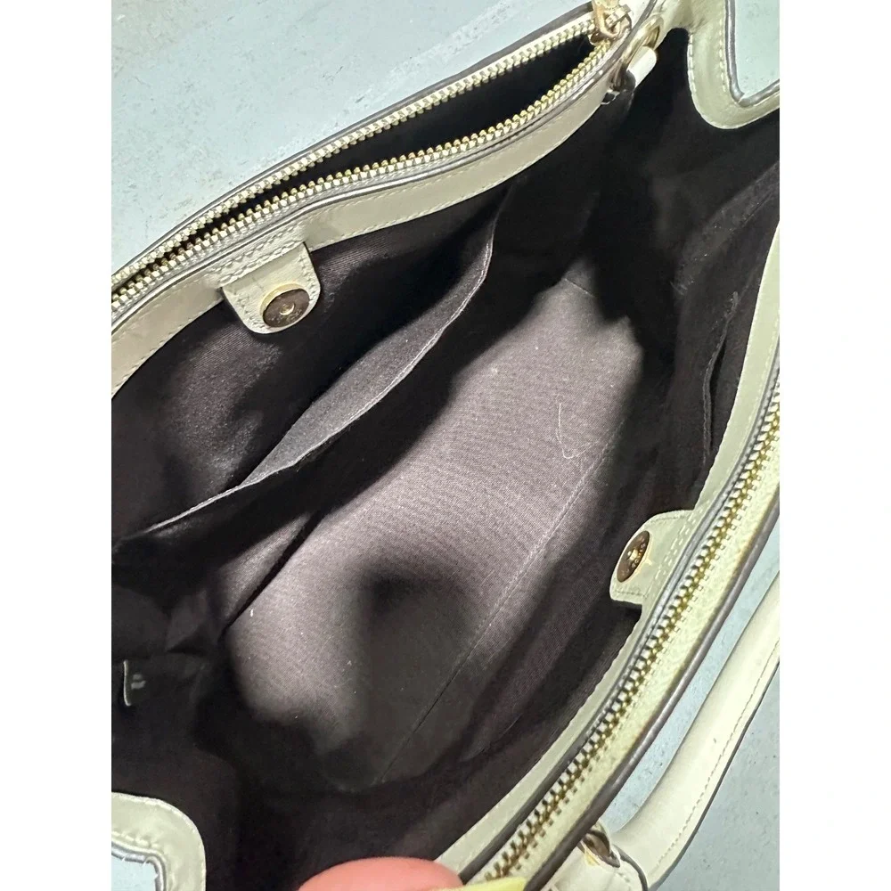 Coach Sierra Satchel Signature Coated Canvas Chalk White Handbag F58287